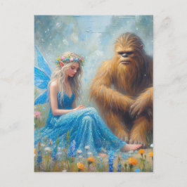 Postal En el prado con Sasquatch