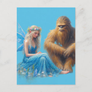 Postal En el prado con Sasquatch