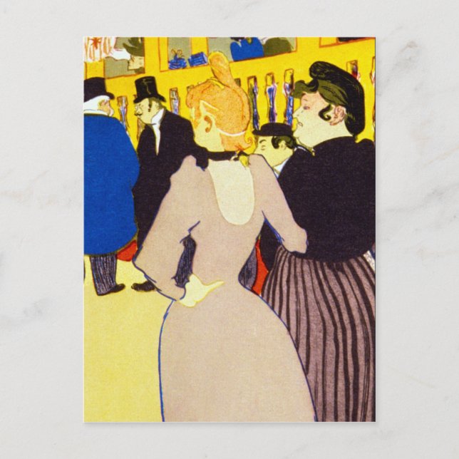 Postal En el Rouge por Toulouse-Lautrec (Anverso)