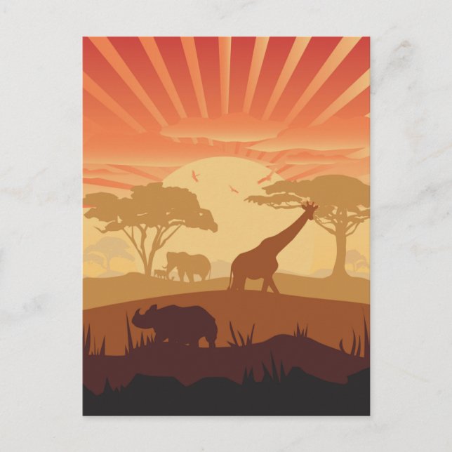 Postal En el Safari (Anverso)