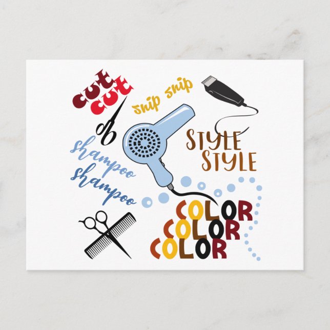 Postal En El Salón Del Pelo (Anverso)