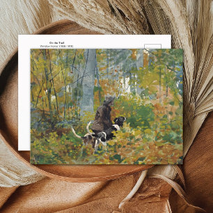 Postal En el sendero cazando perros Winslow Homer