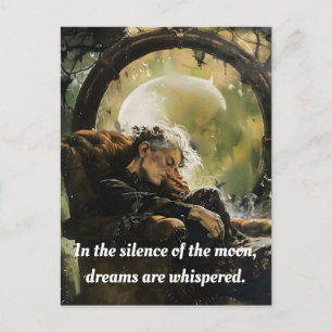 Postal En el silencio de la luna, se susurran sueños.