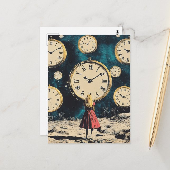 Postal En el tiempo surrealista (Anverso/Reverso In Situ)