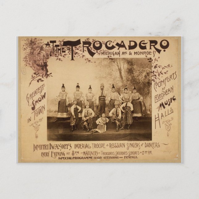 Postal En el Trocadero, la cosecha de 'Michigan Ave & Mon (Anverso)