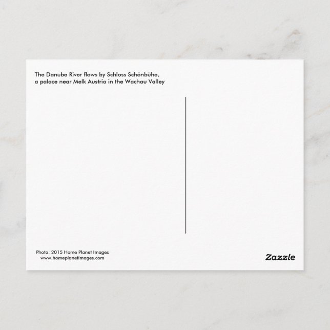 Postal en el valle del río Danubio de Wachau (Reverso)
