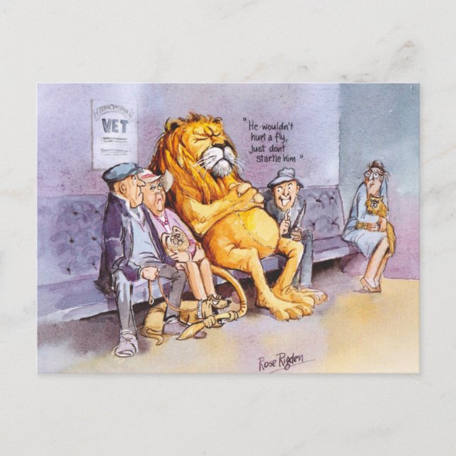 Postal En el veterinario (Anverso)