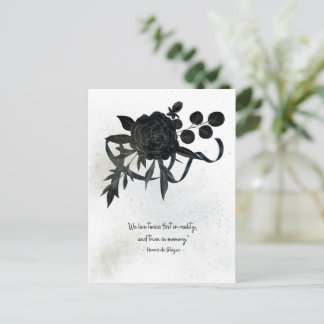 Postal EN | Elegant Sympathy Card – Black Rose