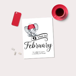 Postal En febrero, el pequeño elefante de cacahuete