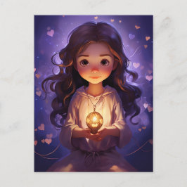 Postal En la Bonito de la Paz Mediando el Chica de Yoga c