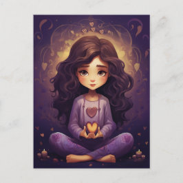 Postal En la Bonito de la Paz Mediando el Chica de Yoga c