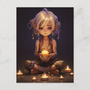 Postal En la Bonito de la Paz Meditando al Chica de Yoga 