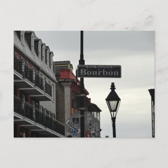 Postal En la calle Bourbon (Anverso)