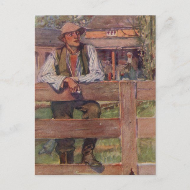 Postal En la cerca (Anverso)