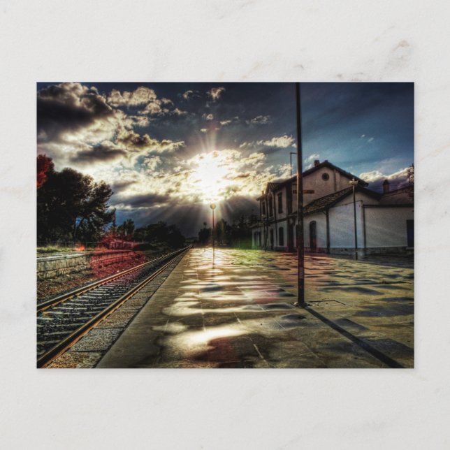 Postal En la estación (Anverso)