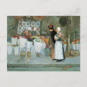 Postal En La Florista de Childe Hassam, Arte Antiguo Fino