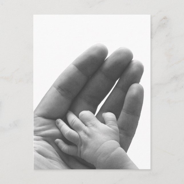 Postal En la mano de papá (Anverso)