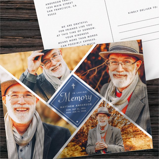 Postal En la memoria de amor Moderna Cross Multi Photo (Subido por el creador)