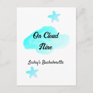 Postal En la nube nueve nubes pastel azul estrella desped