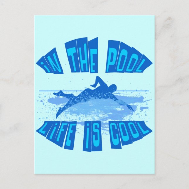 POSTAL EN LA PISCINA, LA VIDA ES GUAY (Anverso)