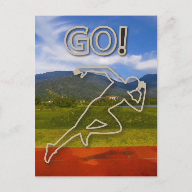 Postal En la pista en ejecución (Anverso)