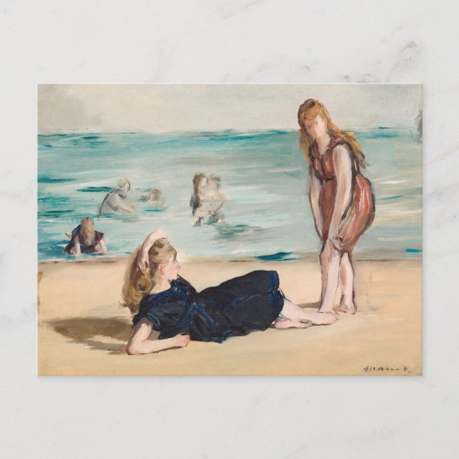 Postal En la playa | Édouard Manet (Anverso)