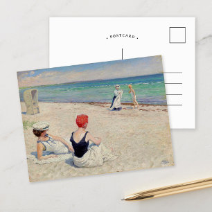 Postal En la playa, Falsterbro   Paul Fischer