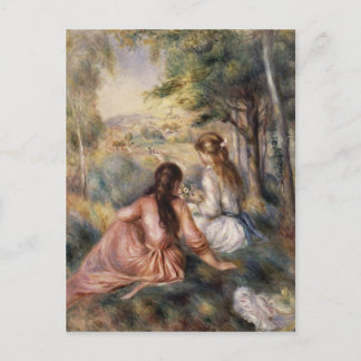 Postal En la pradera, por Pierre-Auguste Renoir
