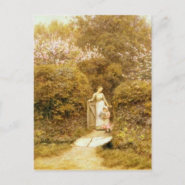 Postal En la puerta de la cabaña (Anverso)