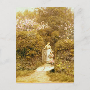 Postal En la puerta de la cabaña