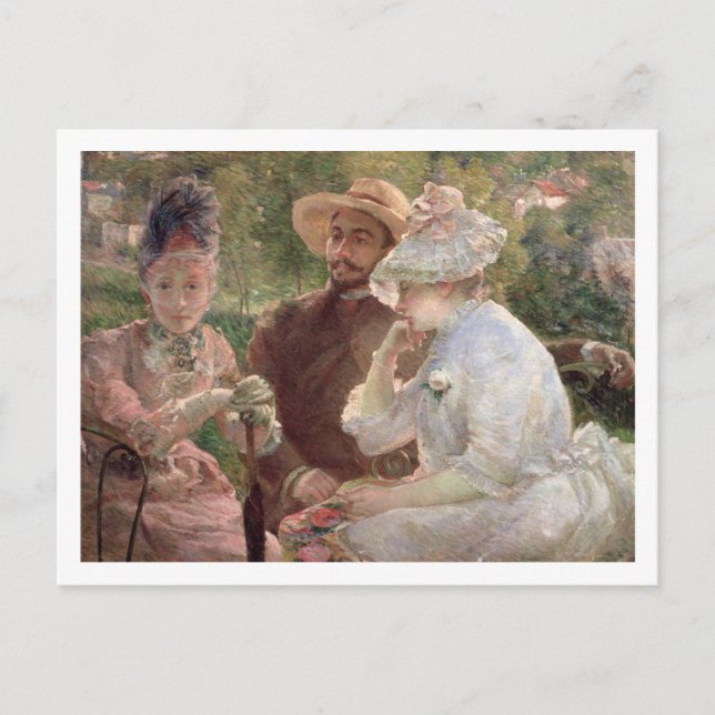 Postal En la terraza de Sevres, 1880 (aceite sobre lienzo (Anverso)