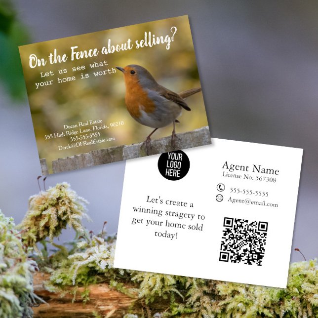 Postal En la valla Robin Postcard (Subido por el creador)