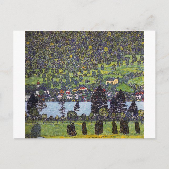 Postal En Lake Atter, Gustav Klimt (Anverso)