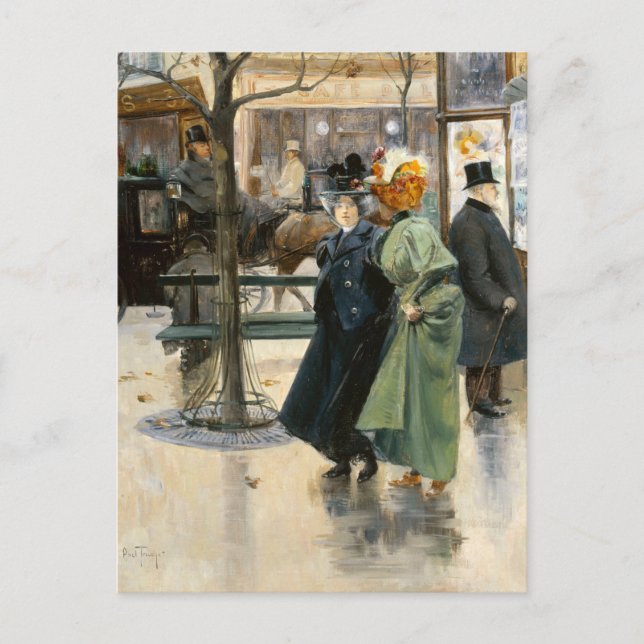 Postal En los bulevares | Louis Abel-Truchet (Anverso)