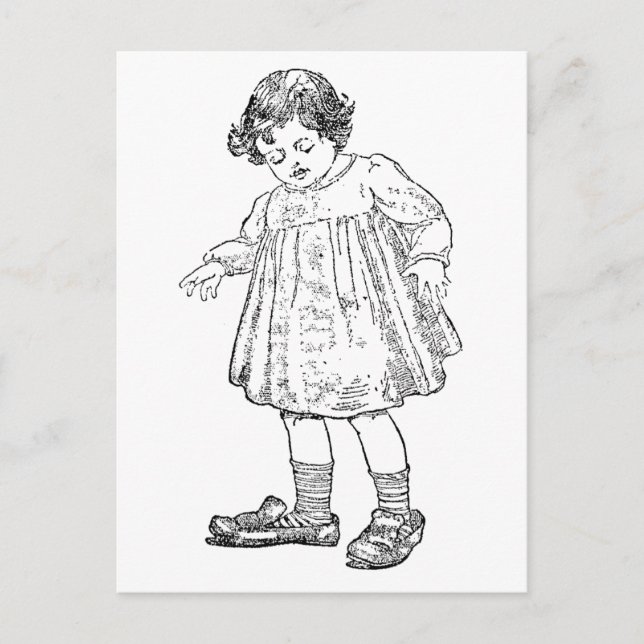 Postal En los zapatos de papá (Anverso)