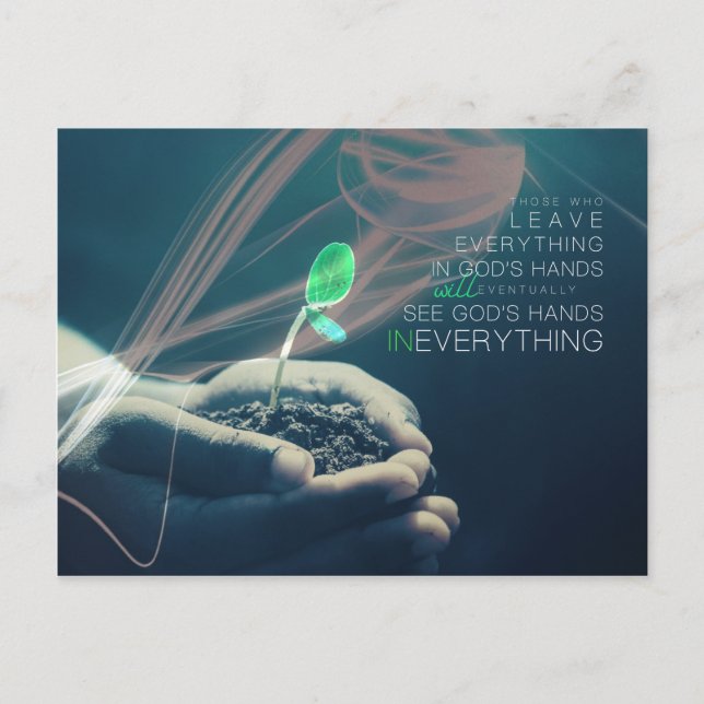 Postal En manos de Dios (Anverso)