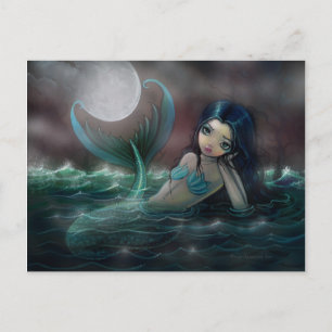 Postal En medio del suave arte de fantasía de sirena del