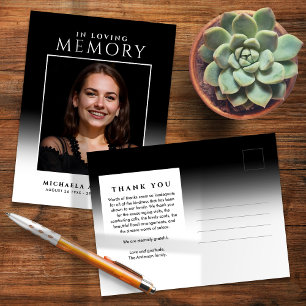 Postal En Memoria Amorosa Foto Funeral/Memorial Gracias