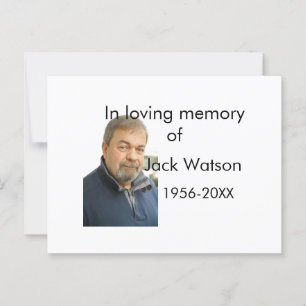 Postal En memoria de nombre año foto funeral moderno