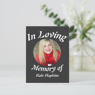 Postal En memoria personalizada moderna elegante foto