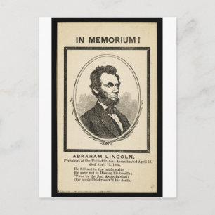 Postal ¡En Memoriam! Abraham Lincoln, presidente de la Un