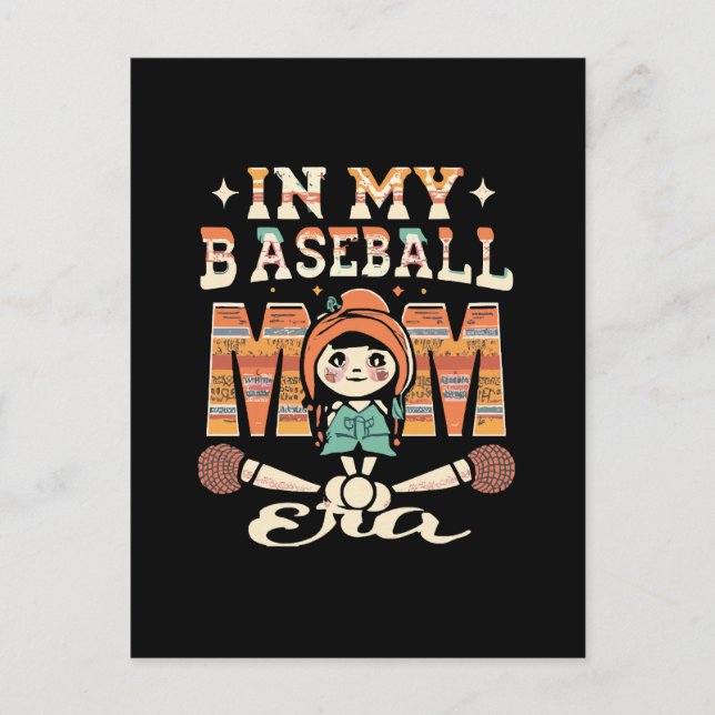 Postal En Mi Era de Mamá de Béisbol (Anverso)