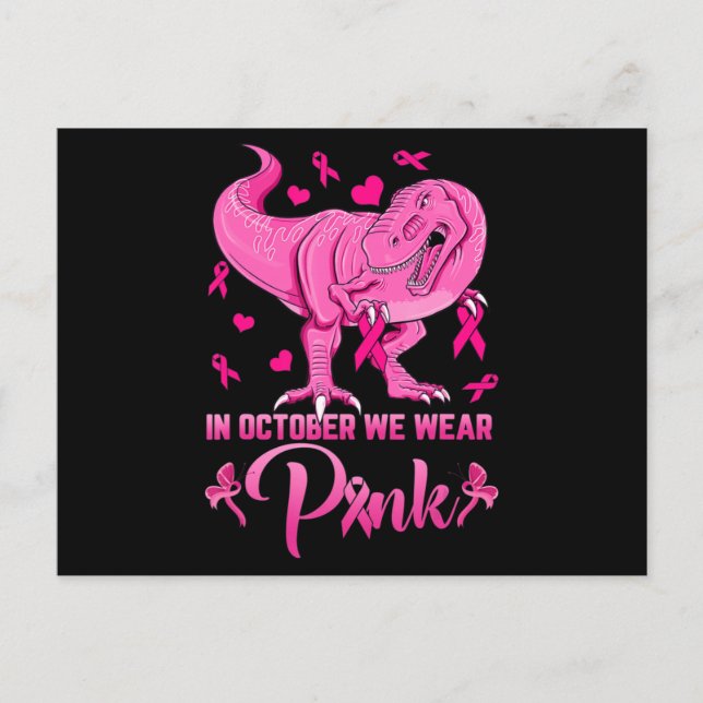 Postal En Octubre Usamos Awa El Cáncer De Mama De Dinosau (Anverso)