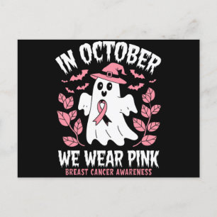 Postal En Octubre Usamos Bruja Rosa Halloween