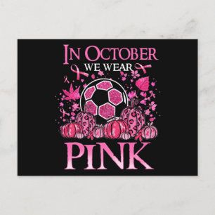 Postal En Octubre Usamos Cáncer De Mama De Fútbol Rosa