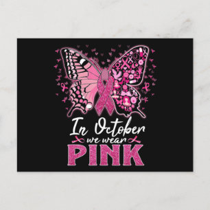 Postal En Octubre Usamos Cáncer De Mama De Mariposa Rosa