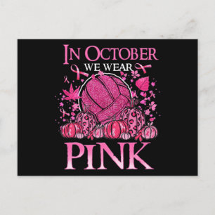 Postal En Octubre Usamos Cáncer De Mama De Voleibol Rosa 