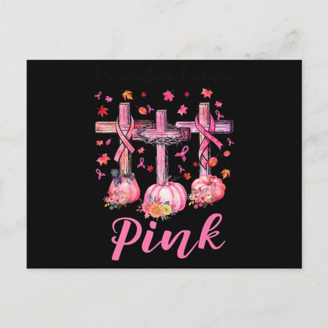 Postal En Octubre Usamos El Cáncer De Mama Cruzado De Jes (Anverso)