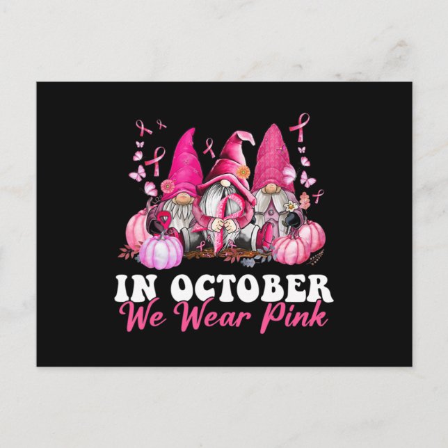 Postal En Octubre Usamos Gnome Rosado Para El Cáncer De M (Anverso)