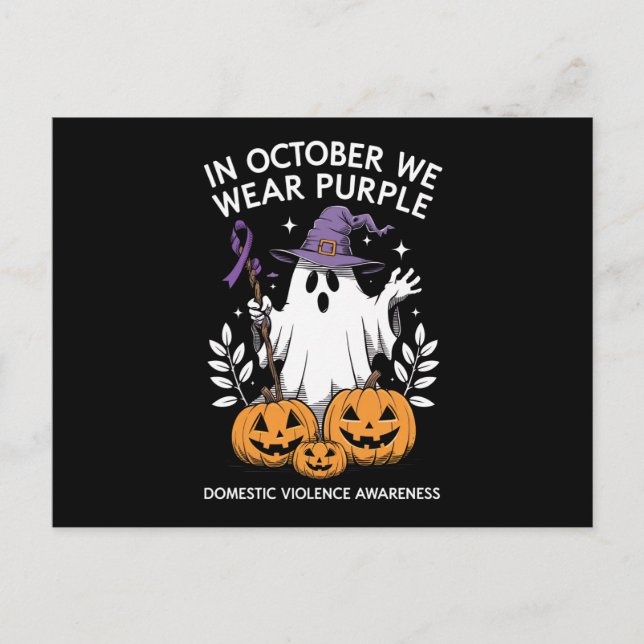 Postal En Octubre Usamos Un Fantasma Morado De Violencia  (Anverso)